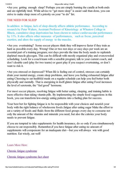 Fatigue after eating | PDF