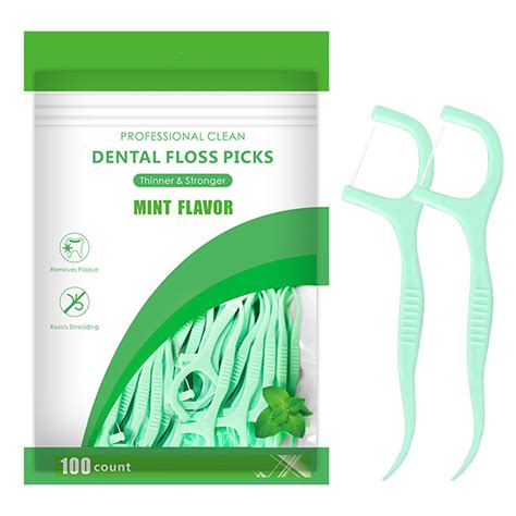 Buy 100pcs Floss Sticks Dental,Floss Picks,2 in 1 Dental Toothpick ...