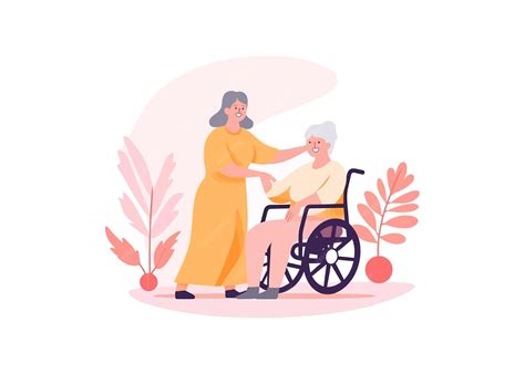Premium Vector | Happy nurse's day nurse caring for an elderly woman Vector illustration design