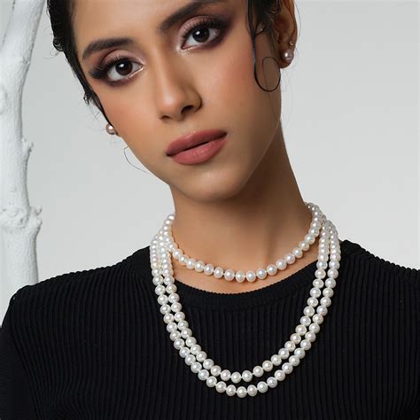 Freshwater White Beauty OPERA Pearl Necklace & Pristine Pearl Solitair