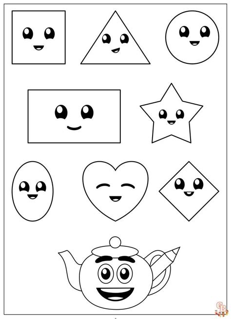Printable Shapes Coloring Pages - Easy Printable Coloring