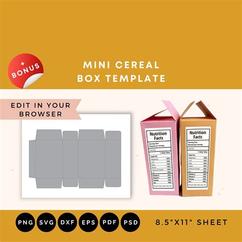 Cereal Box Template
