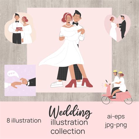 Collection of wedding illustration - MasterBundles