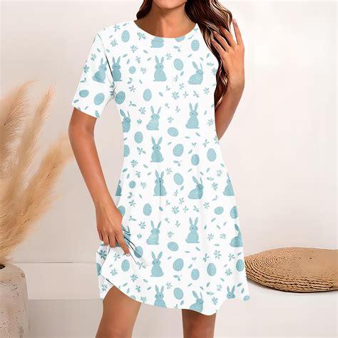 Jjayotai Womens Easter Dress, Women Summer Swing Midi Dresses, Short ...
