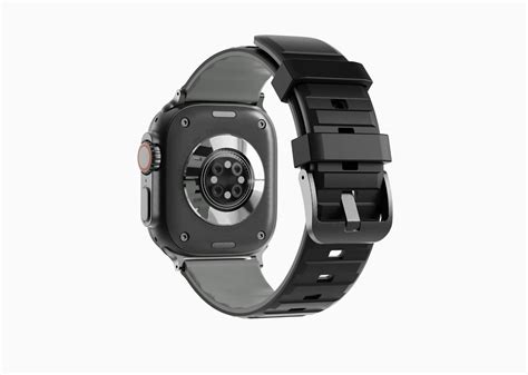 Black & Grey Apple Watch Band – Premium Silicone Strap with Buckle Fit ...