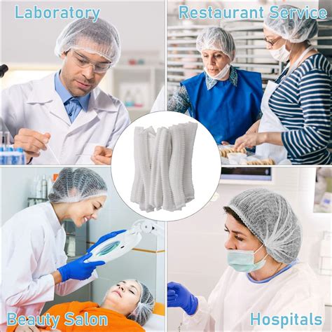 IJRPLM 100 Pcs Disposable Hair Net 21 Inch - Non-Woven White Bouffant ...