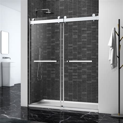 mobai 68-72"Wx 76"H Frameless Double Sliding Shower Door | Wayfair