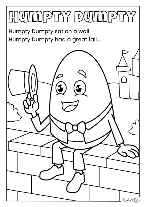 Humpty Dumpty Coloring Pages (Free Printable PDFs) | WakeTheKids