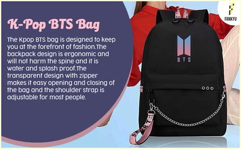 Fancyku 18 Litres Kpop Bts Bangtan Boys Casual Backpack Daypack Laptop ...