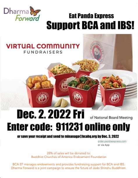Dharma Forward Panda Express Fundraiser | BCA