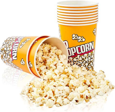 Amazon.com: Tanlade 32 oz Disposable Popcorn Buckets 50 Pack Paper ...