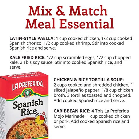 La Preferida Spanish Rice Box - 5.25 oz (Pack of 3) | Authentic Flavor ...
