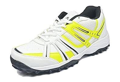 Kobo K-35 Cricket Rubber Spike Shoes (Imported) (UK Size-5) White ...