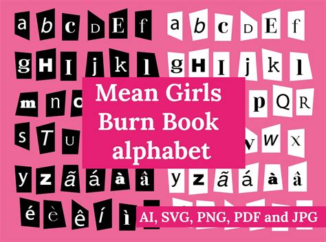 Burn Book Letters Alphabet