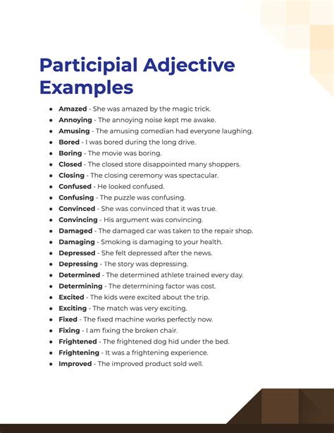 99+ Participial Adjective Examples