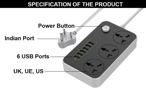 BIYALI Multi-Device Charging Station with 3 Universal Sockets and 5 USB ...