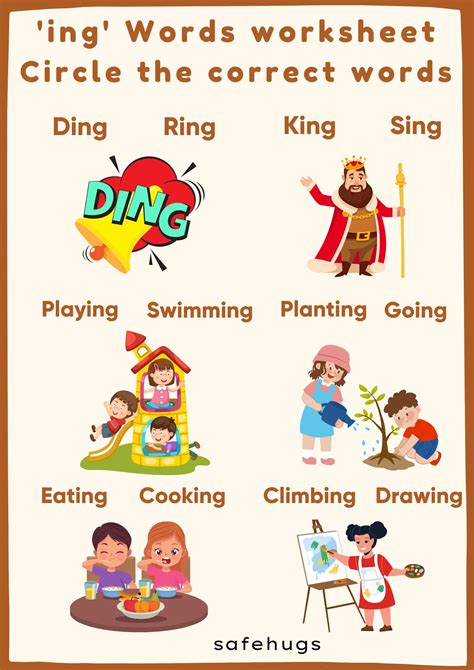 List of Words Ending with ing - Safehugs