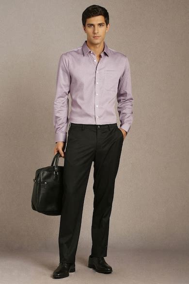 Buy Men Lilac Print Full Sleeves Formal Shirt Online - 40018527 | Louis ...