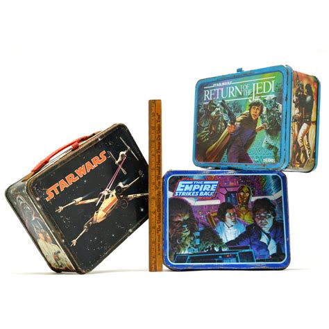 Vintage STAR WARS LUNCH BOX Lot of 3 Original 1977-1983 METAL LUNCHBOX ...