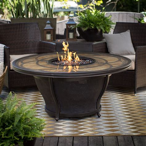 Red Ember by Agio Cirrus 52 in. Round Fire Pit Table with FREE Cover ...