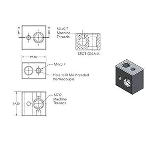 replacement MK10 Extruder Head durable part M7 Nozzle PTFE Throat For ...