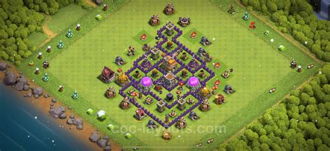 Trophy (Defense) Base TH7 with Link, Anti 3 Stars, Anti Air / Dragon ...