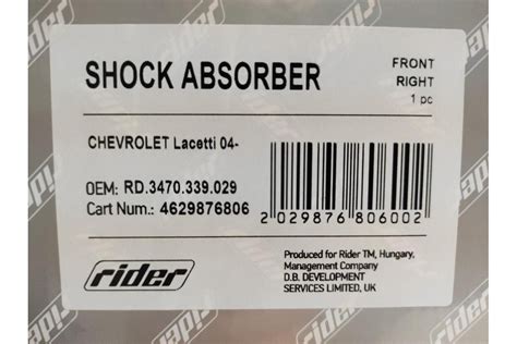 Амортизатор Rider RD.3470.339.029 - купить передний правый газомасляный ...