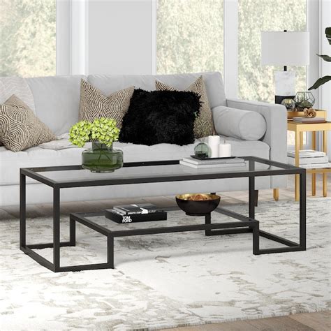 Hailey Home Athena Blackened Bronze Glass Glam Coffee Table in the ...