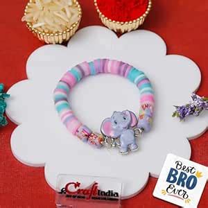 eCraftIndia Kids Elephant Charm Beaded Bracelet for Girls Kids Baby ...