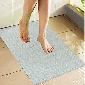 Buy Kuber Industries PVC 1 Piece Bath Mat with Suction Cups (White ...