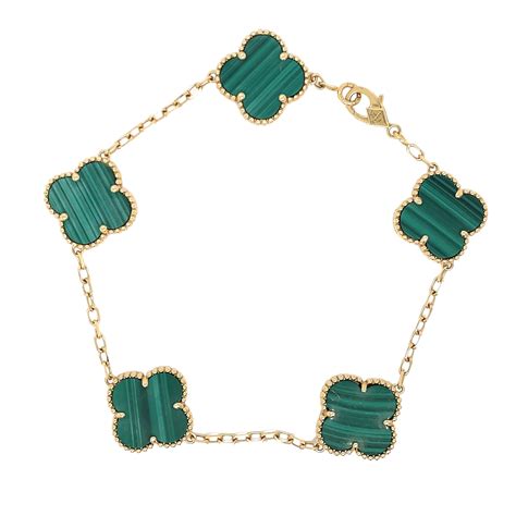 Van Cleef and Arpels Alhambra Green Malachite Gold Bracelet at 1stDibs | van cleef alhambra ...