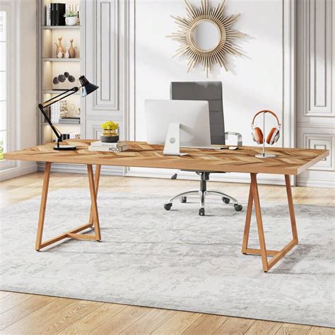 Tribesigns 70.8 Inch Executive Desk, Large Computer Desk Workstation ...