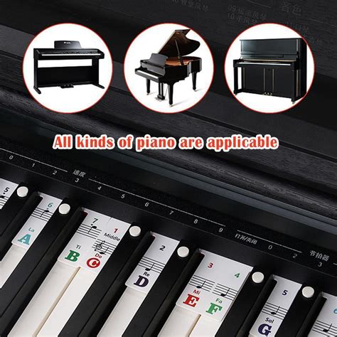 Buy Removable Piano Keyboard Note Labels Reusable Silicone Piano ...