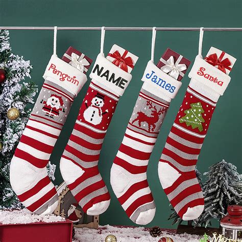 Personalized Knitted Christmas Stockings Family Stockings With Name ...