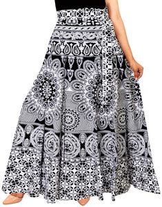 Rangun Printed Women Wrap Around White Skirt - Buy Rangun Printed Women ...