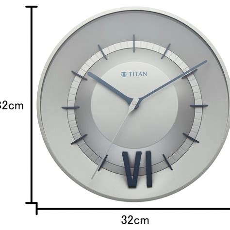 Buy Online Titan Contemporary Wall Clock with Silver Dial Silent Sweep ...