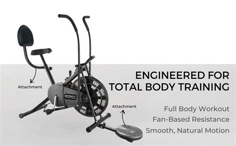 BIONFIT Air Bike for Home Gym | Stationary Indoor Exercise Cycle for ...