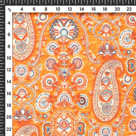 Honey Orange Paisley Printed Sustainable Eucalyptus Fabric – Fabcurate