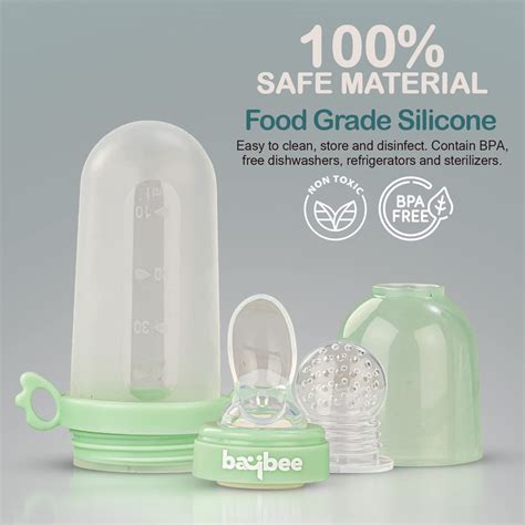 Baybee Silicone Baby Food Feeder with Soft Spoon, Fresh Fruits Feeder ...