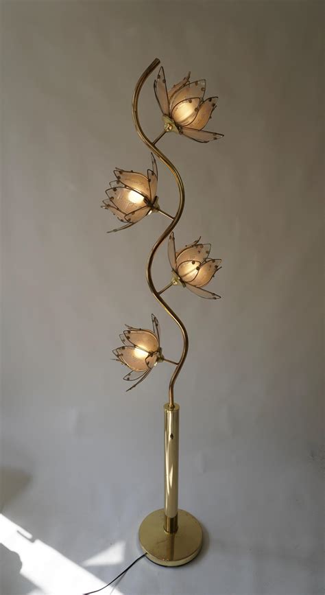 Mid Century Modern Vintage Hollywood Regency White Glass Lotus Flower ...