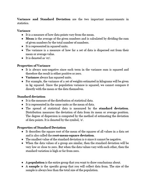 Image result for Sample Variance vs Standard Deviation