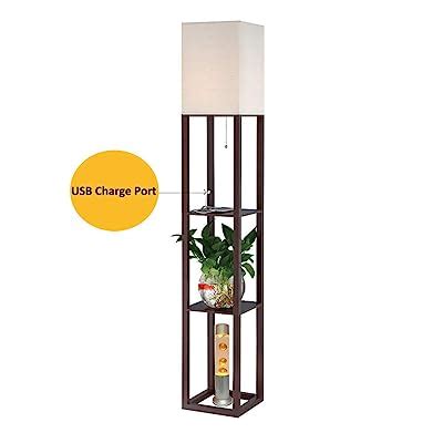Buy HomeFocus Shelf Floor Lamp Light with USB Charging Port,Display ...