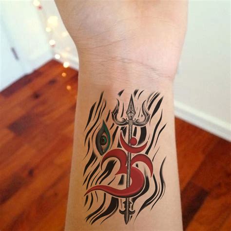 Lord Shiv Gods Om with Trishul Eye Tattoo Waterproof For Boys and Girls ...