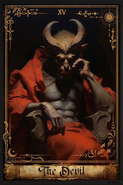 The Devil Tarot Card Print Major Arcana Art Poster the Devil Canvas ...