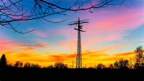 Download wallpaper the sky, sunset, posts, wire, section landscapes in ...