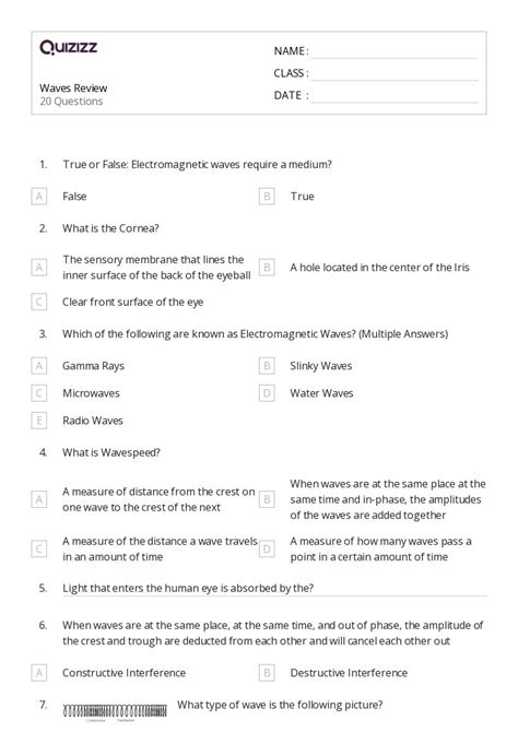 50+ Waves worksheets for Kindergarten on Quizizz | Free & Printable