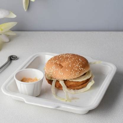 Ariane Fine Porcelain Burger Plate with Dip Bowl, White, Snacks Pasta ...