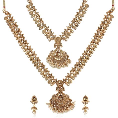 Buy Shining Diva Fashion Latest Combo Design Traditional Necklace Set ...