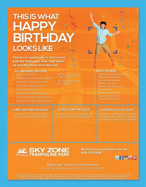 Sky Zone Birthday Party Prices