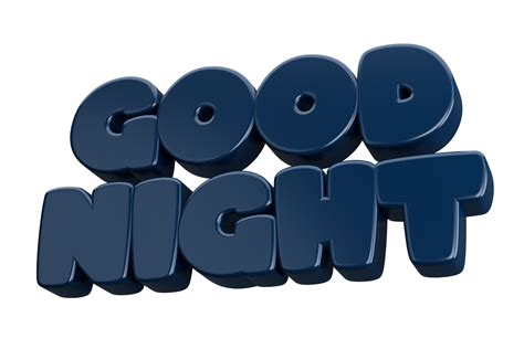 good night 3d word text 16458110 PNG